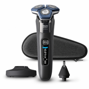 Philips Norelco Shaver 7300 Rechargeable Wet & Dry Electric Rotary Shaver with SenseIQ Technology, Pop-Up Trimmer, Charging Stand, Click-On Nose Trimmer & Travel Case