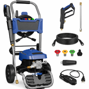 Electric Pressure Washer, 2300 Max PSI 1.76 Max GPM Power Washer with Induction Motor, 0.42 Gal Soap Tank, Spray Gun, Steel Wand, 25 ft Hose, 35 ft GFCI Cord, 5 Nozzle Set for Cars, Driveways, Fences, Patios