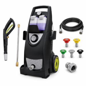 Electric Pressure Washer, 2500 Max PSI Power Washer with 2030 PSI PWMA-Rated Cleaning Performance, 1.2 GPM, 13 Amp Motor, Dual Detergent Tanks, 5 Quick-Connect Nozzles, 20 FT Hose for Cars, Patios, Driveways & Siding
