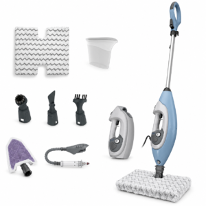 Lift-Away 5-in-1 Steam Mop with Detachable Handheld Steam Cleaner, Multi-Purpose Steam Cleaner for Sealed Hard Floors, Kitchen, Bathroom, Upholstery, Cars, Grout & Appliances, Blue