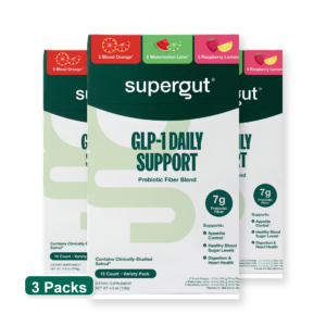 Supergut GLP-1 Daily Support Prebiotic Fiber Powder Stick Packs - Variety Pack - 3 Packs